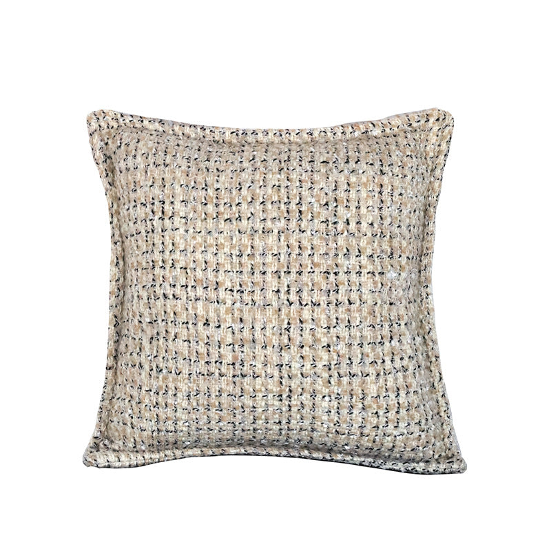 Square bouclé cushion cover with fine texture and concealed zipper Bowlift