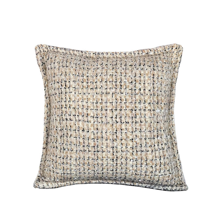 Square bouclé cushion cover with fine texture and concealed zipper Bowlift