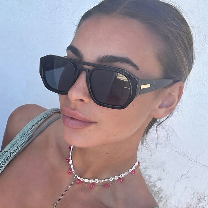 Women’s fashionable rectangular glasses with elegant metal accent Bowlift