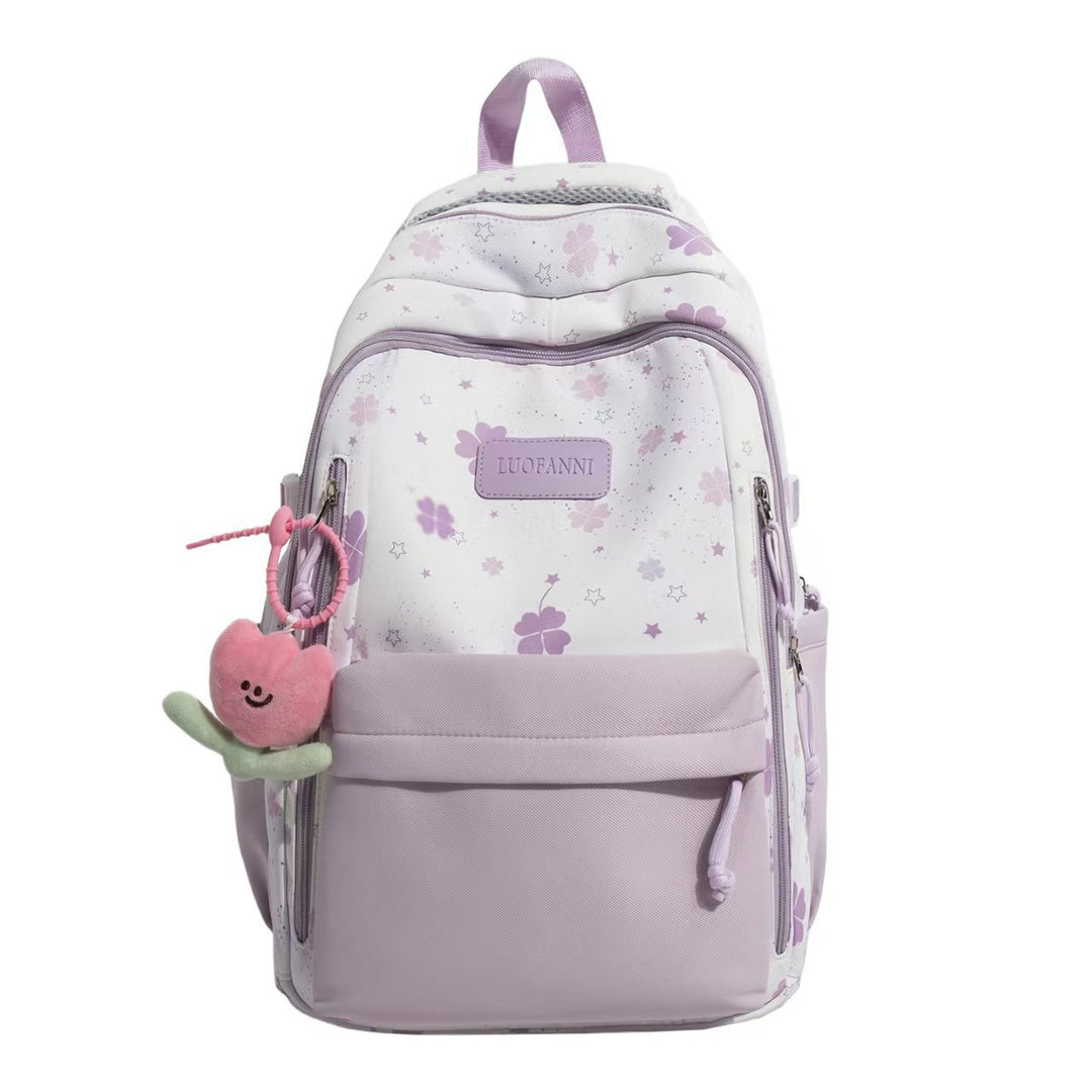 Versatile Floral Print Backpack Bowlift