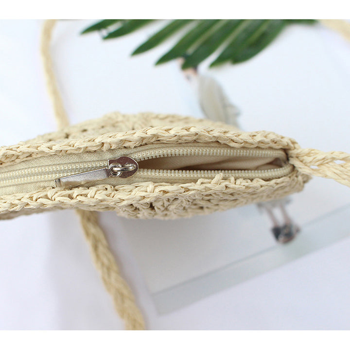 Leather Shoulder Bag Made of Braided Natural Material Bowlift