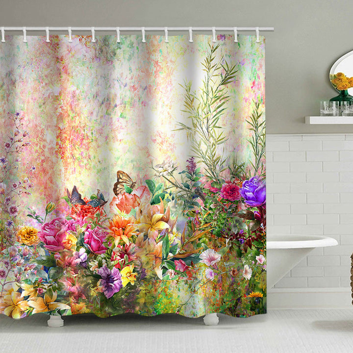 Rustic Garden-Themed Shower Curtain Bowlift