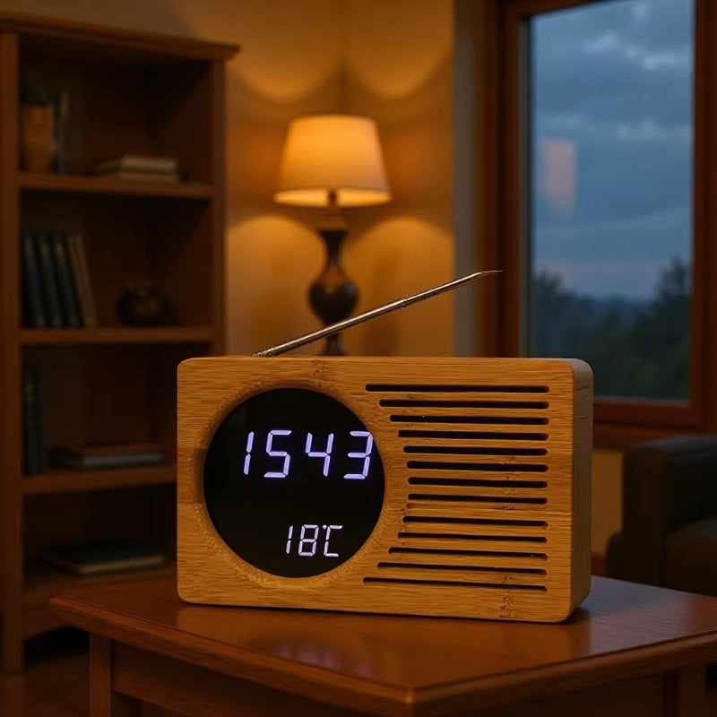 Digital radio alarm clock with temperature display Bowlift