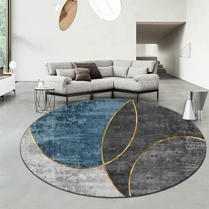Geometric Patterned Round Area Rug Bowlift