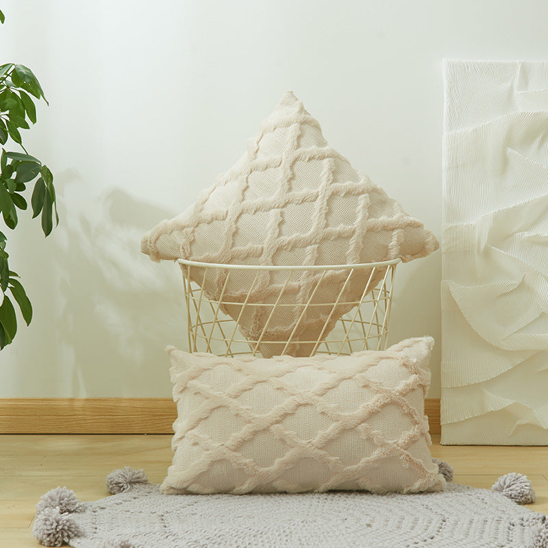 Textured Fringe Decorative Throw Pillow