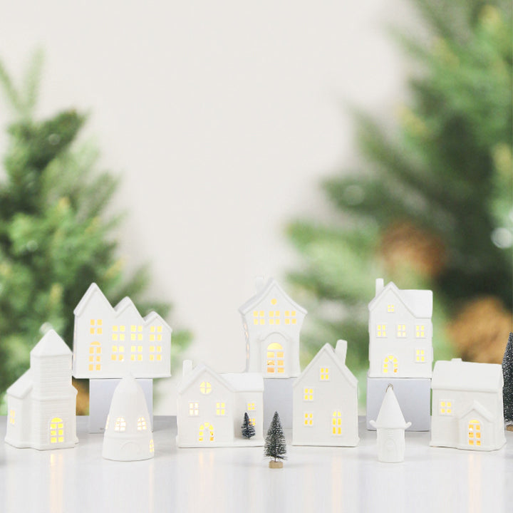 Decorative Ceramic House Lantern Bowlift