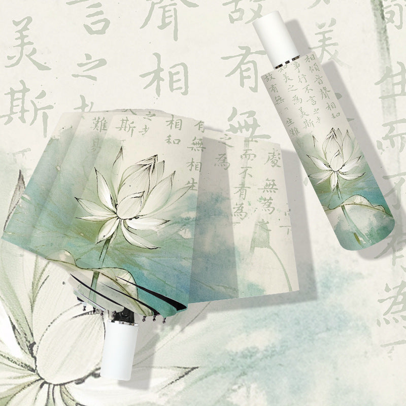 Women's elegant automatic umbrella with floral design Bowlift