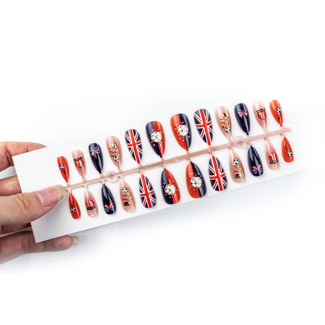 Glamorous Sporty Artificial Nail Set Bowlift