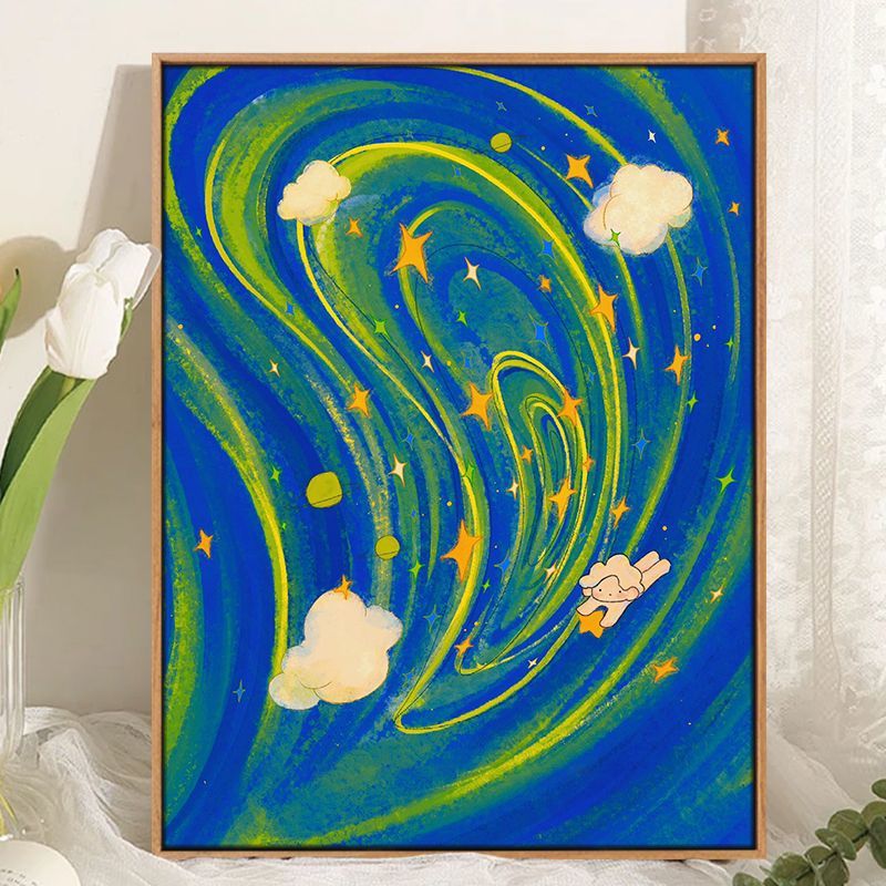 Whimsical Cosmic Landscape Canvas Art Bowlift