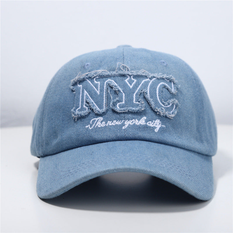 Women's Distressed Denim Baseball Cap Bowlift 1784084140