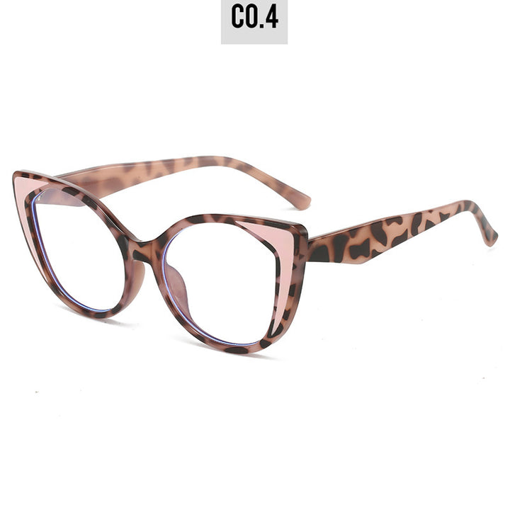 Women's Cat-Eye Glasses with Floral Design and Adjustable Nose Bridge Bowlift