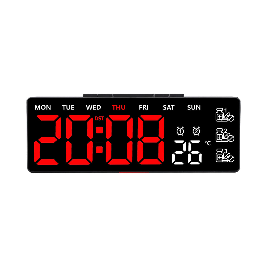 Digital Thermo Alarm Clock with Large LED Display Bowlift