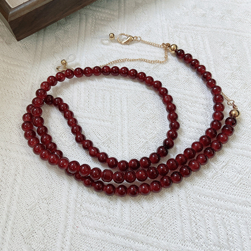 Fashionable jewelry band made of onyx beads Bowlift