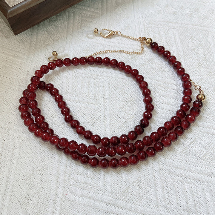 Fashionable jewelry band made of onyx beads Bowlift