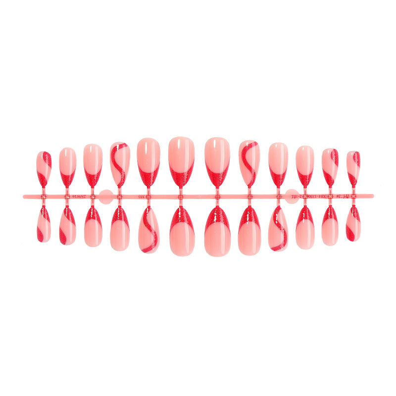 Stylish French Tip Press-On Nails Set Bowlift