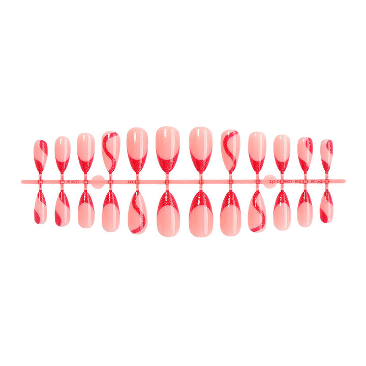 Stylish French Tip Press-On Nails Set Bowlift