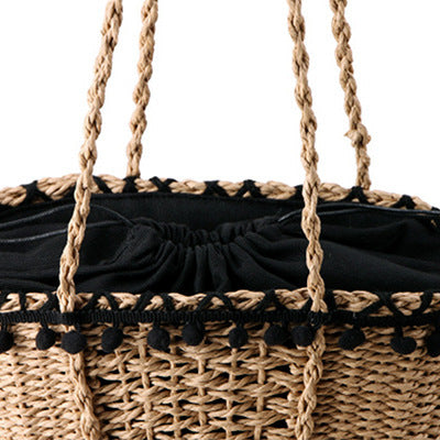 Basket bag with decorative, fringed edge Bowlift