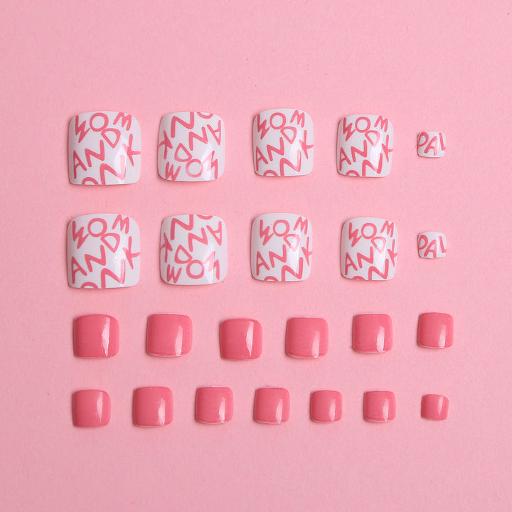 Floral Decorated Press-On Nail Set Bowlift