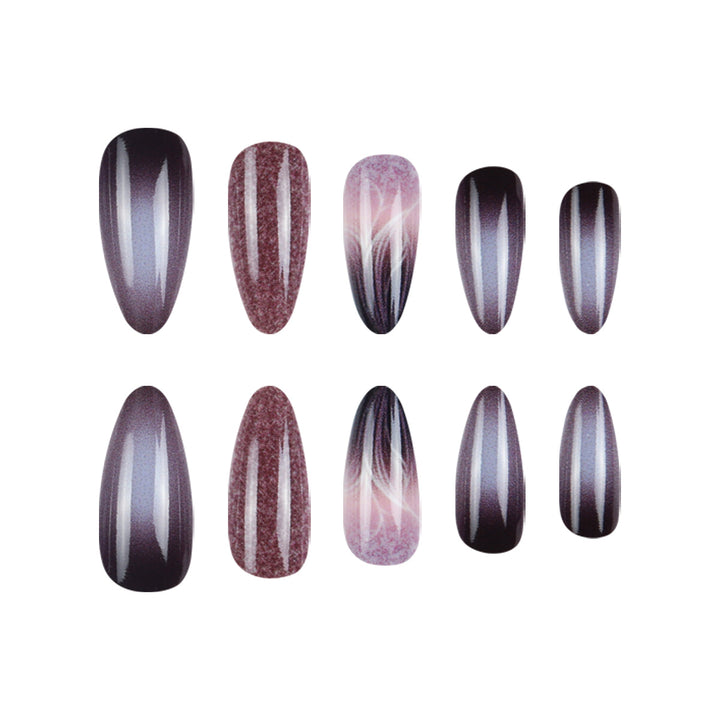 Long Stiletto Press-On Nails with Gradient and Shimmer Effect Bowlift