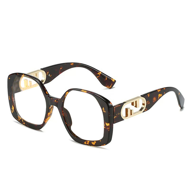 Women oversized sunglasses with extravagant geometric frame and elegant accents Bowlift