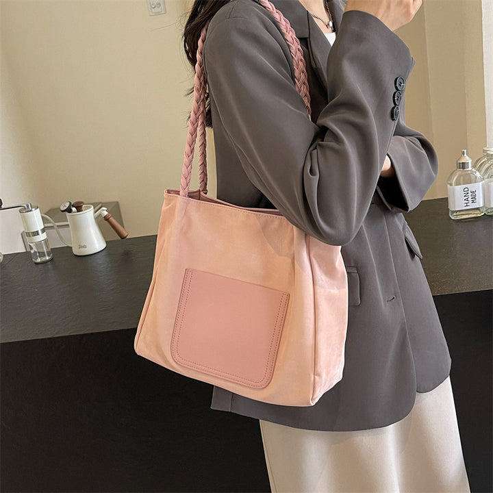 Fashionable Braided Handle Tote Bag Bowlift