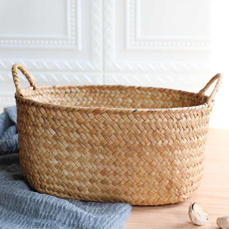 Handwoven Seagrass Storage Basket Bowlift