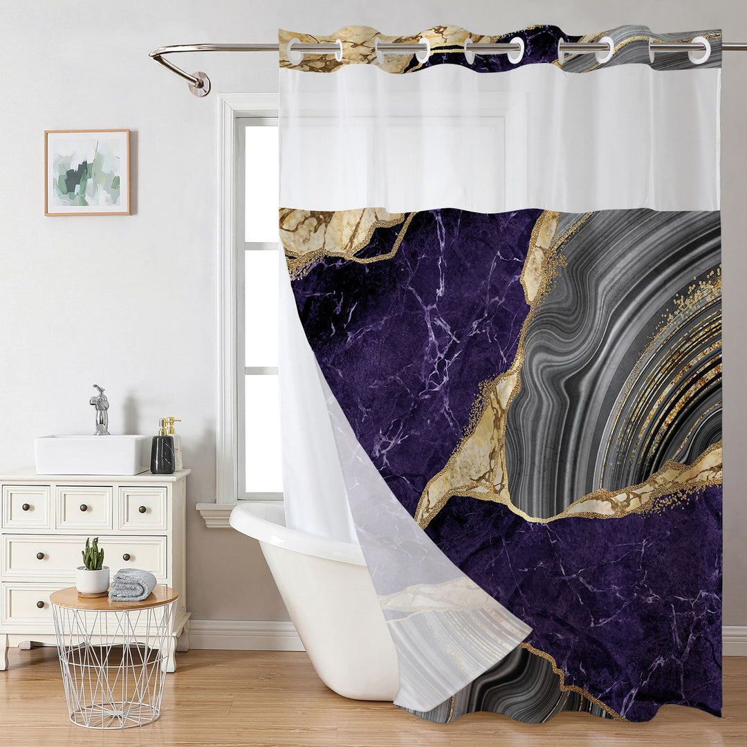 Elegant Marble Design Shower Curtain Bowlift