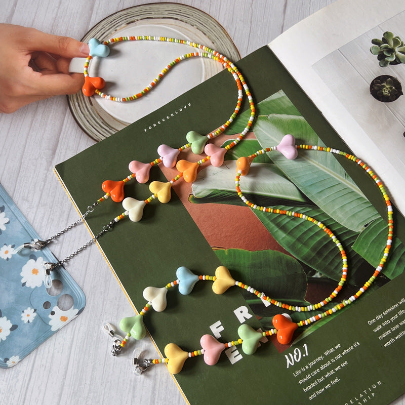 Colorful Heart Beaded Eyewear Chain Bowlift