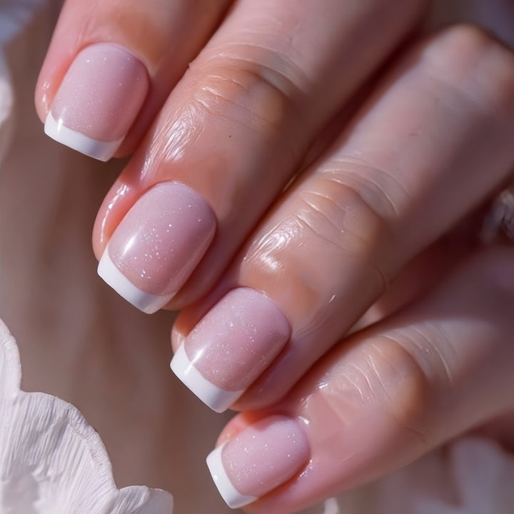 Elegant Art Nails with High Gloss French Tip Bowlift
