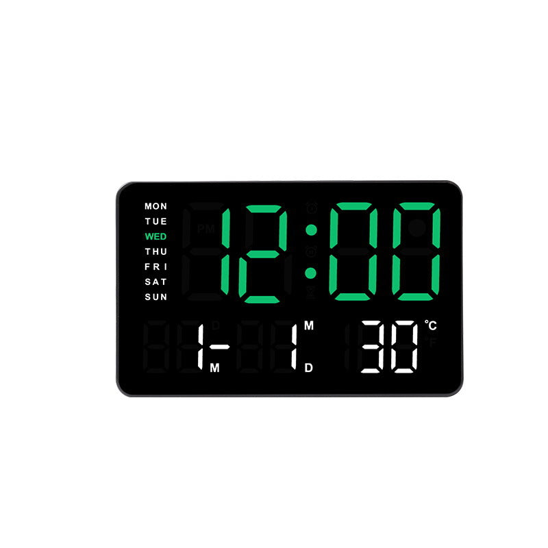 Digital Wall Clock with Temperature and Date Display Bowlift