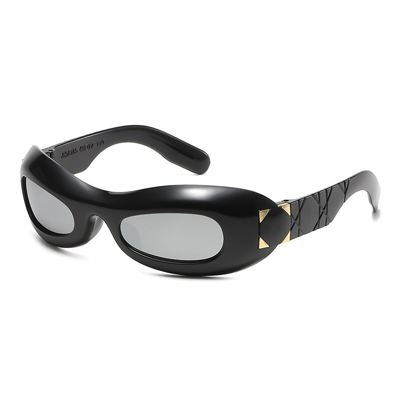Women's futuristic designer sunglasses with innovative Bowlift frame
