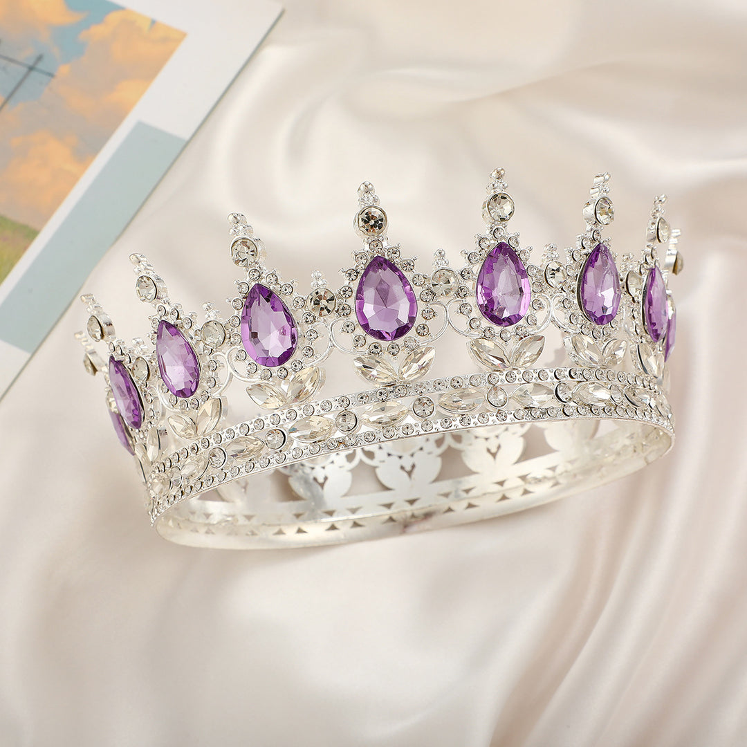Ladies Luxurious Festive Crown with Shining Gemstones Bowlift