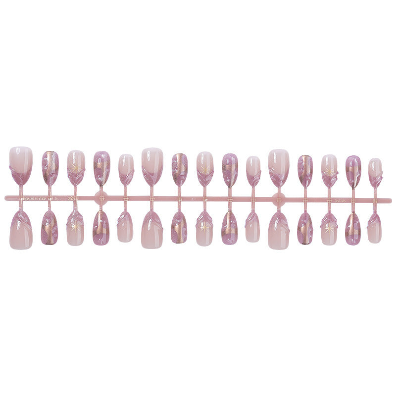 Artificial nail set with glamorous tip accents Bowlift