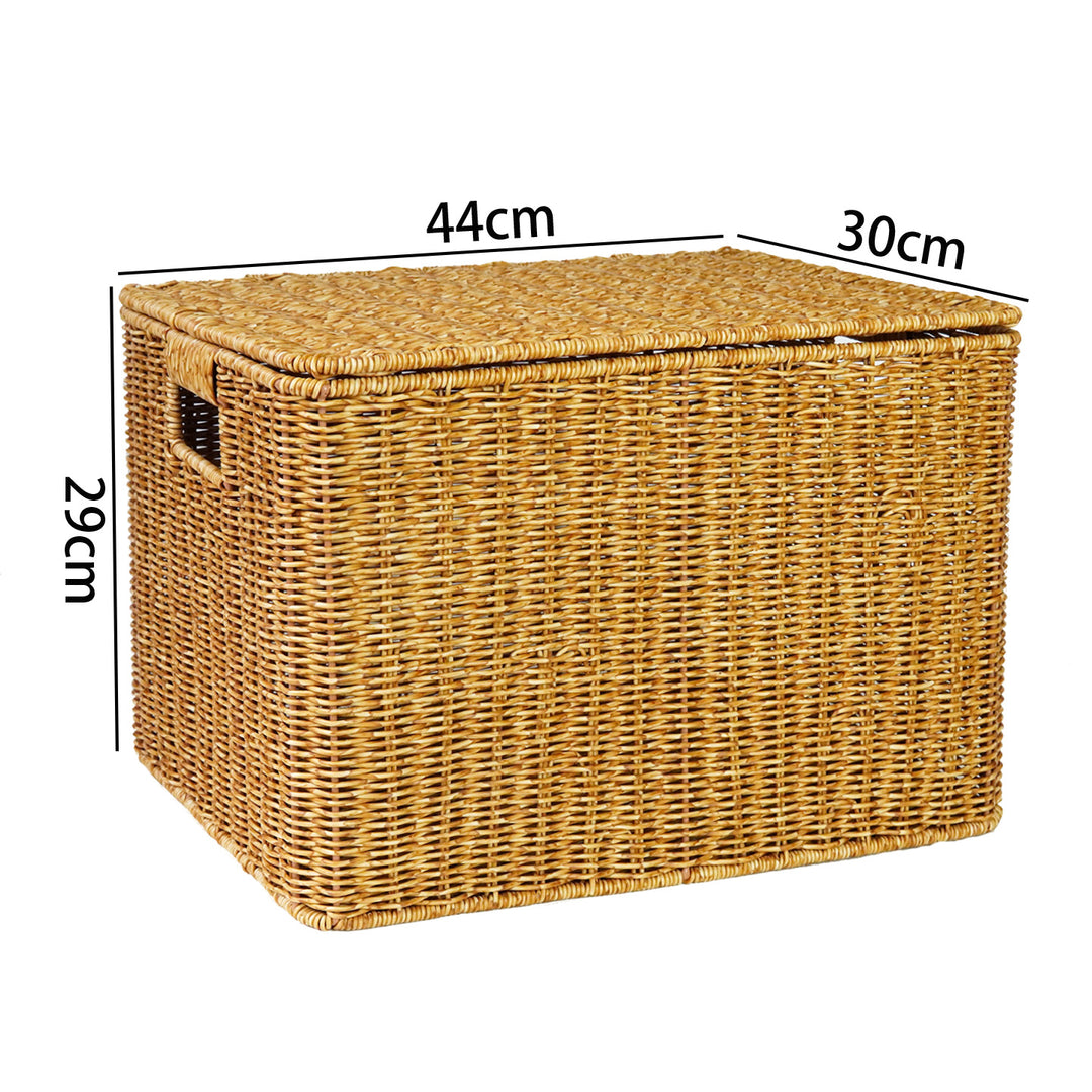 Handwoven Wicker Storage Chest Bowlift