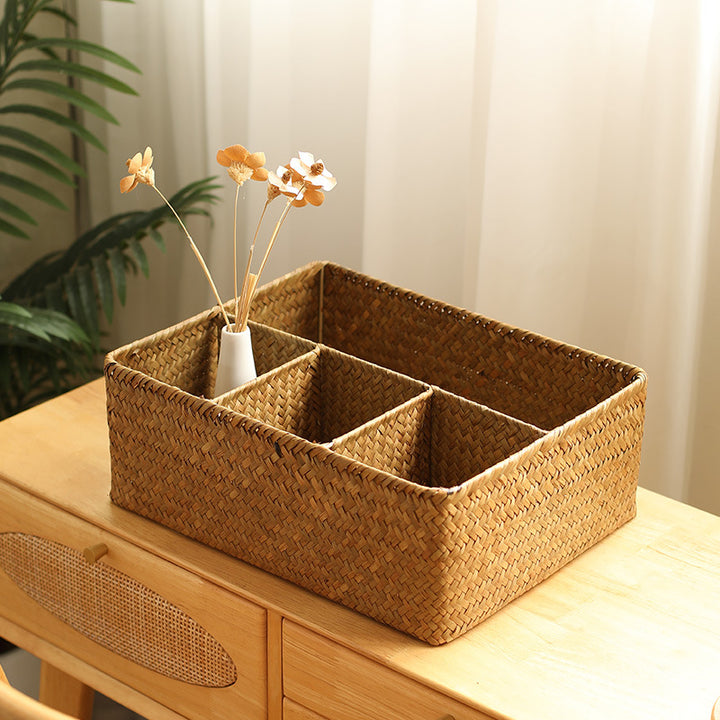 Multi-Compartment Woven Organizer Basket Bowlift