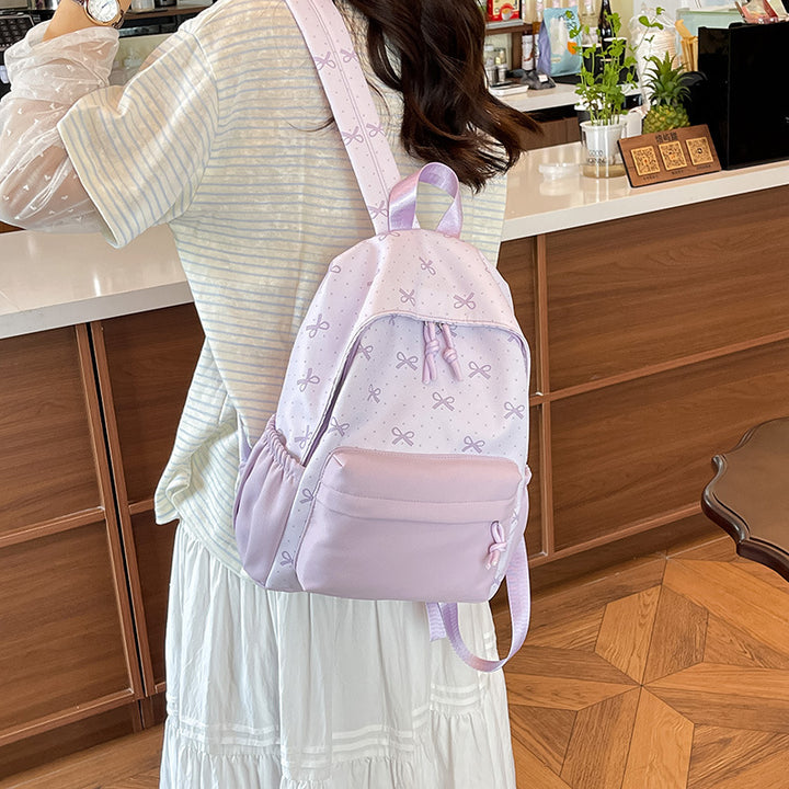 Cute everyday backpack with embroidered bows Bowlift