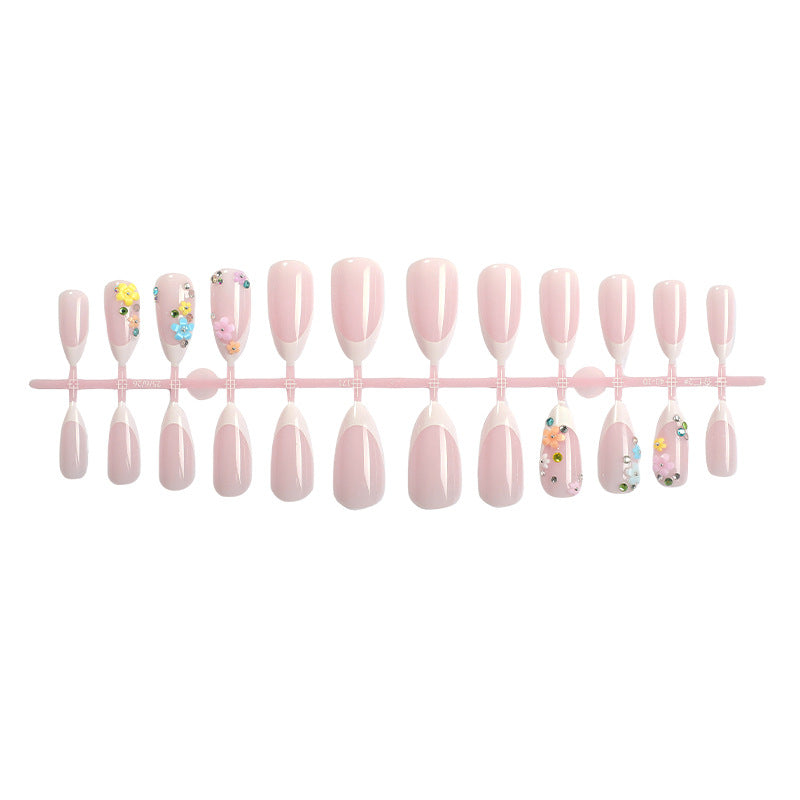 Decorative Floral Press-On Nail Set Bowlift 1788495731
