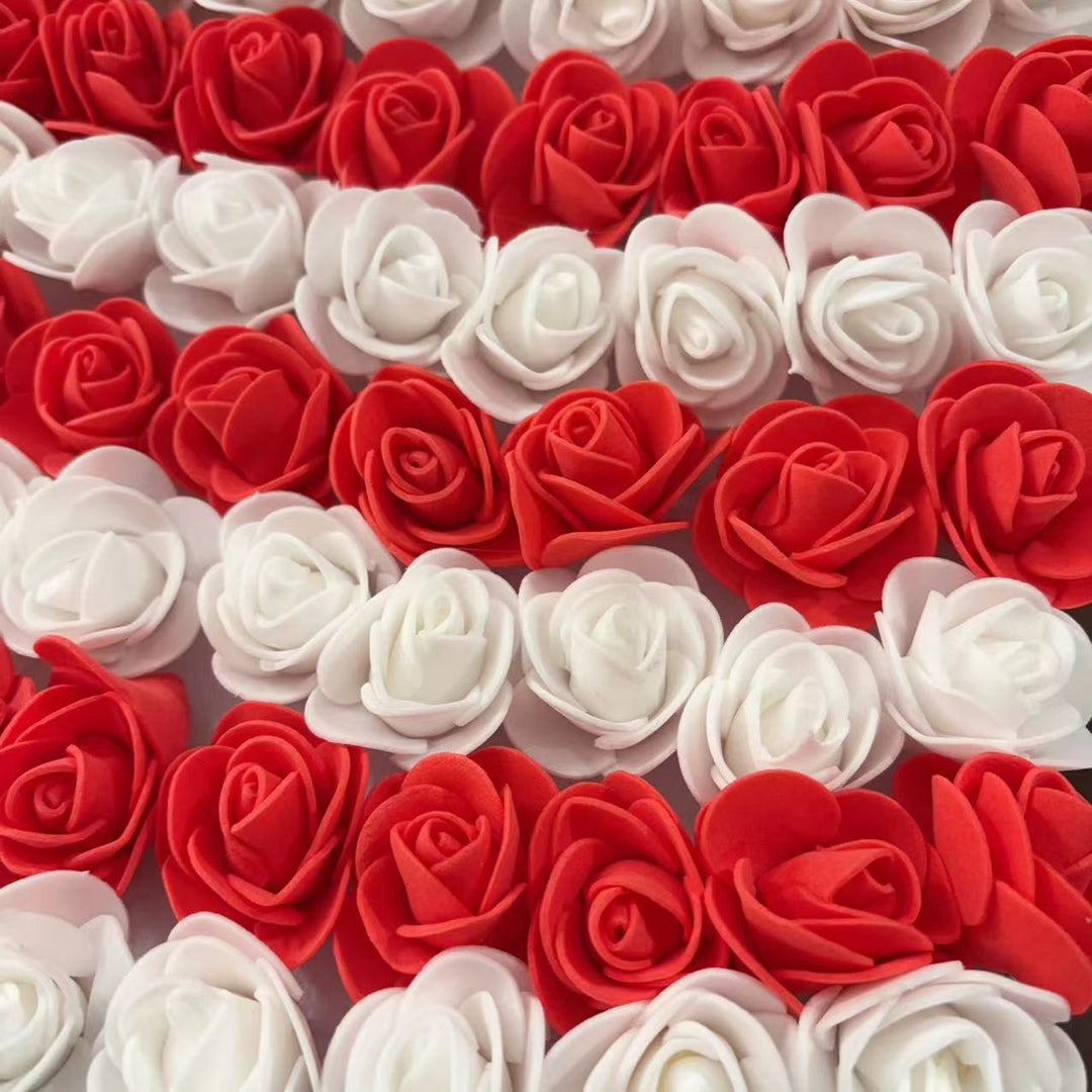 Unisex hanging decoration in flag shape made of foam roses with star applications Bowlift