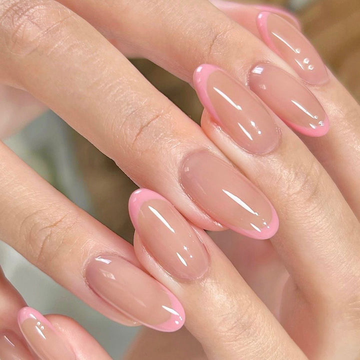 Shiny nail art with elegant French tips Bowlift