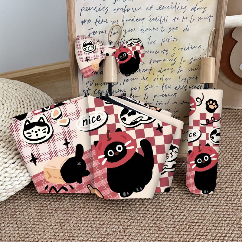 Ladies Foldable Umbrella with Cute Animal Motifs Bowlift