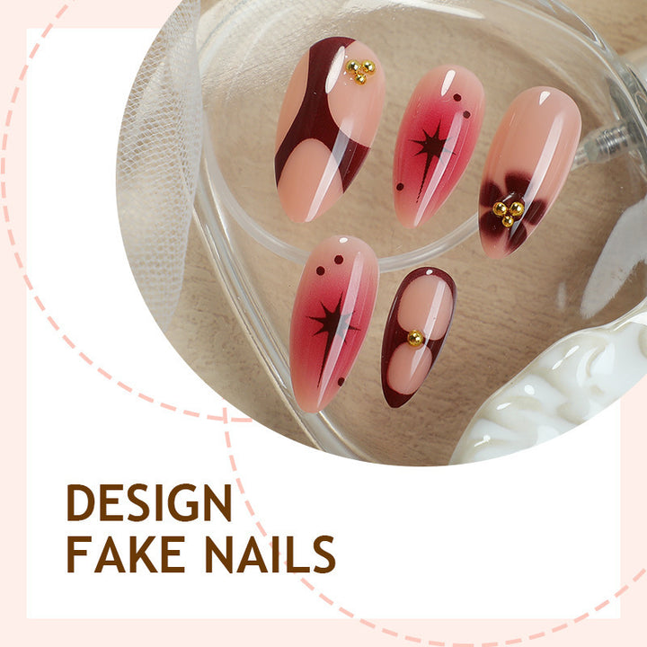 Artistic Press-On Nail Design Bowlift