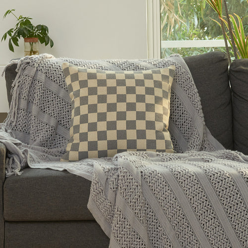 Cozy Checkered Throw Cushion