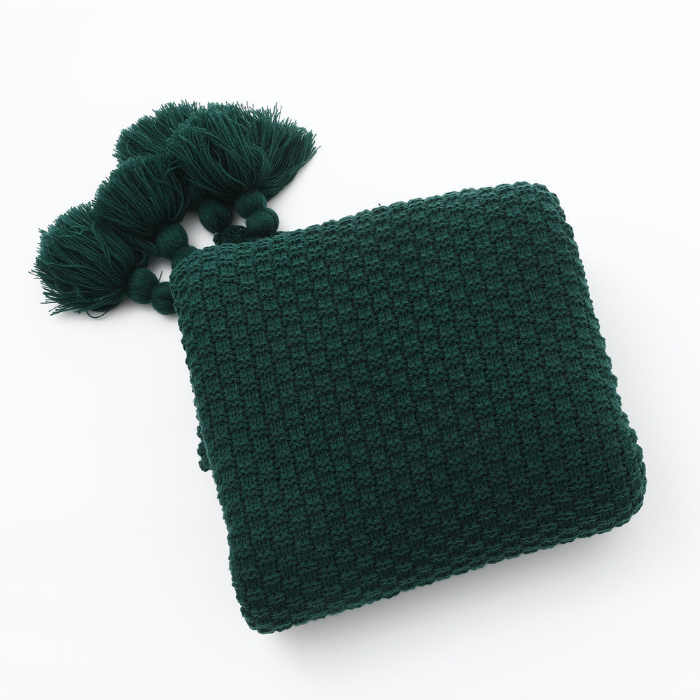 Women’s knitted blanket with decorative tassels Bowlift