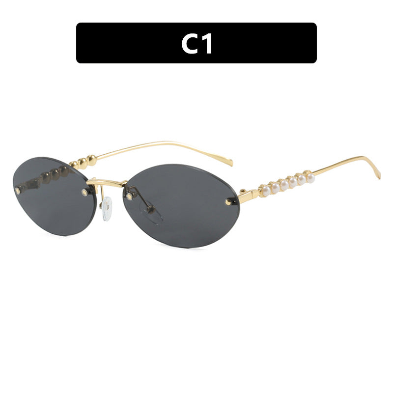 Women's stylish oval sunglasses with elegant embellishments Bowlift