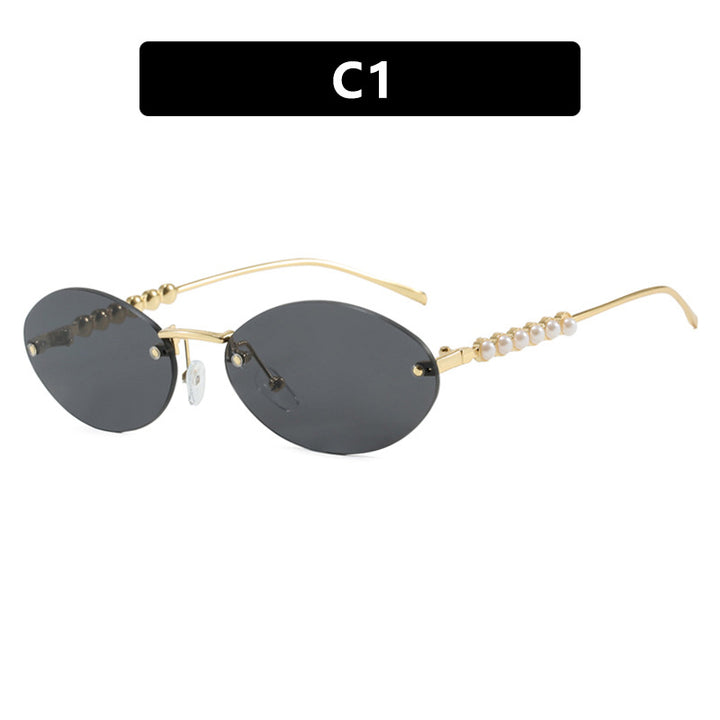 Women's stylish oval sunglasses with elegant embellishments Bowlift