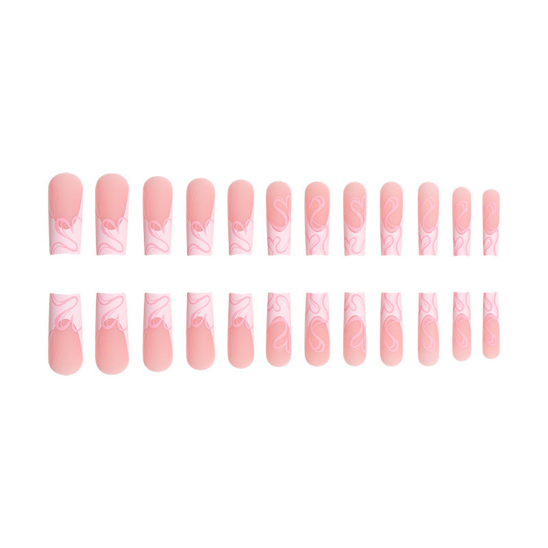 Long Press-On Nail Art Set with Heart Design Bowlift