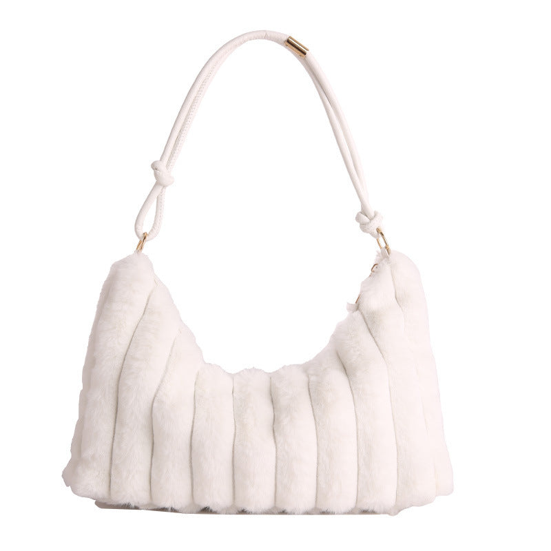 Luxurious Faux Fur Hobo Bag Bowlift