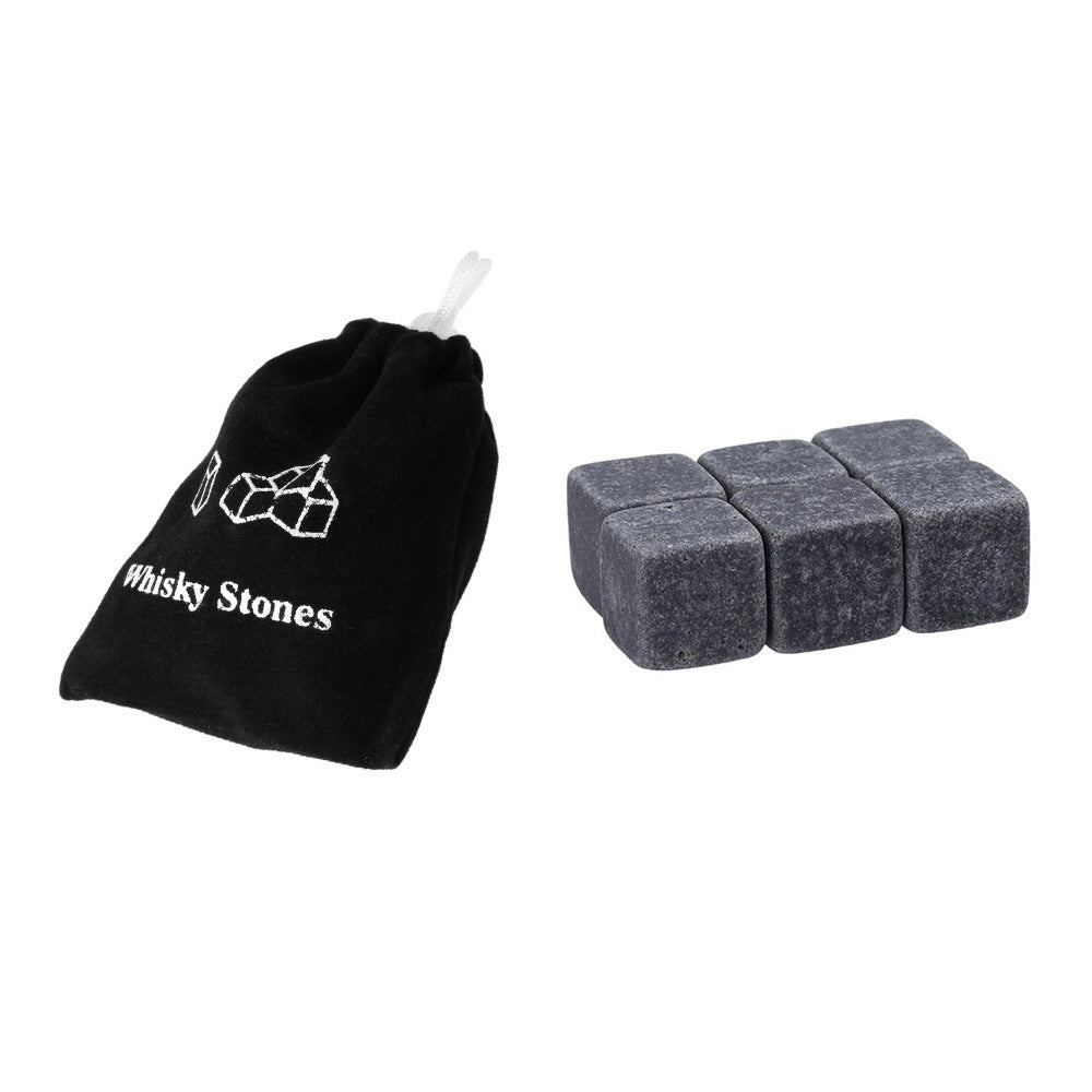 Reusable Whiskey Chilling Stone Cubes with Velvet Drawstring Pouch Bowlift
