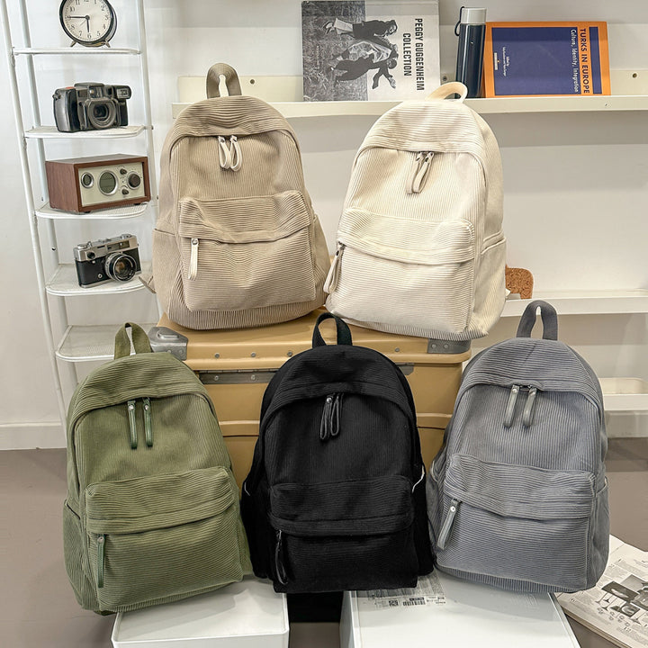 Textured Fabric Casual Backpack Bowlift