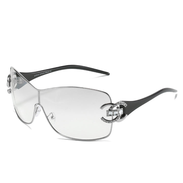 Fashionable Oversized Shield Sunglasses Bowlift
